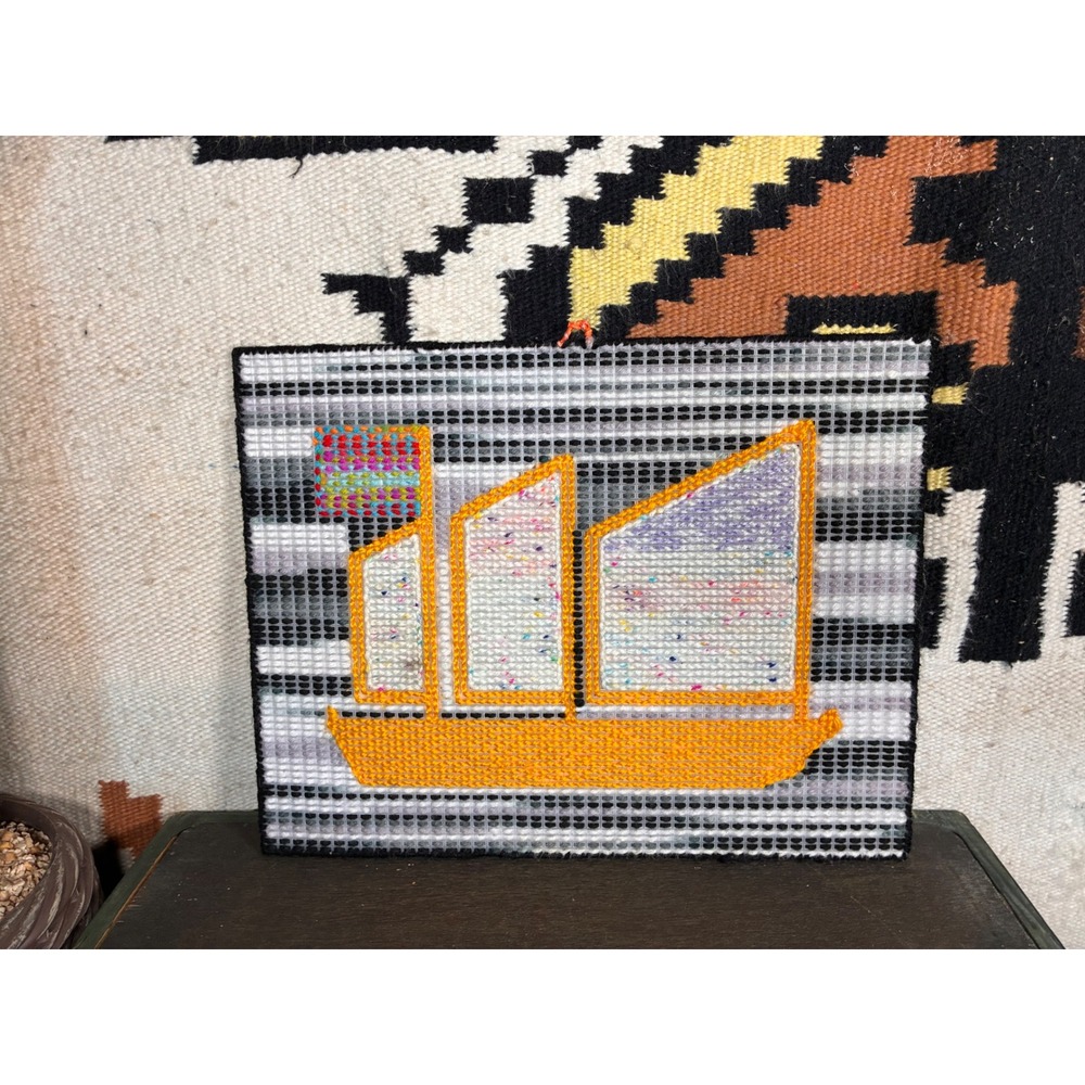 Unbranded Needlepoint Wall Art Set 4pc OS Multicolor Excellent Nautical Ships